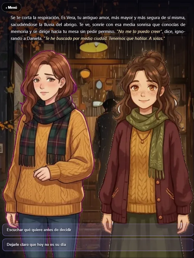 Una escena de aventura con dos personajes